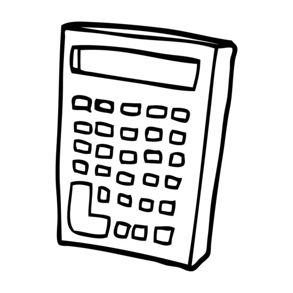 Línea Dibujo Calculadora Dibujos Animados — Vector de stock