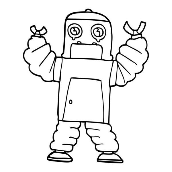 Kreslení Čar Kreslených Robota — Stockový vektor