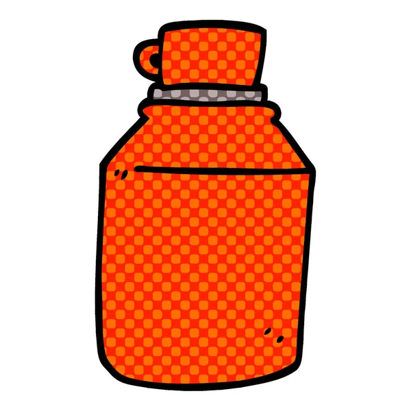 Мультфильм Каракули Горячие Напитки Фляжка — стоковый вектор