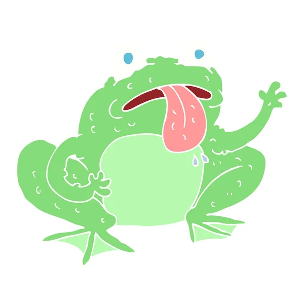 Flachfarbige Illustration Von Frosch — Stockvektor