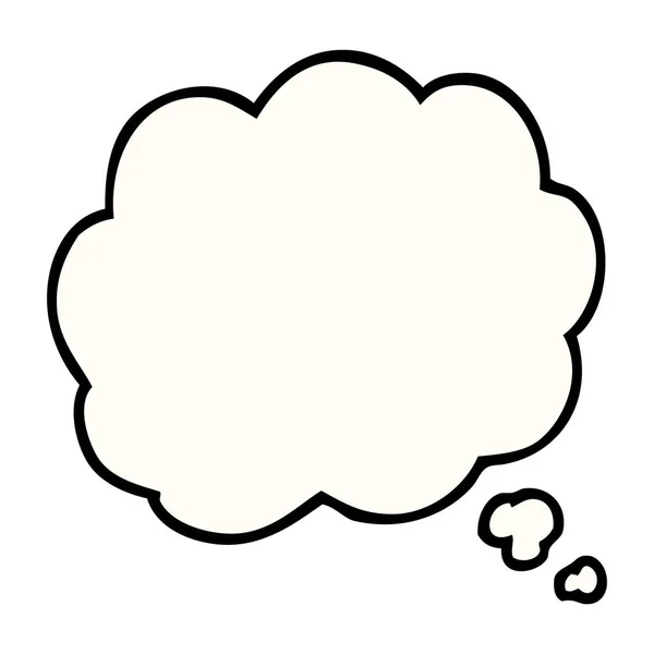 Rajzfilm Doodle Gondoltam Felhő — Stock Vector