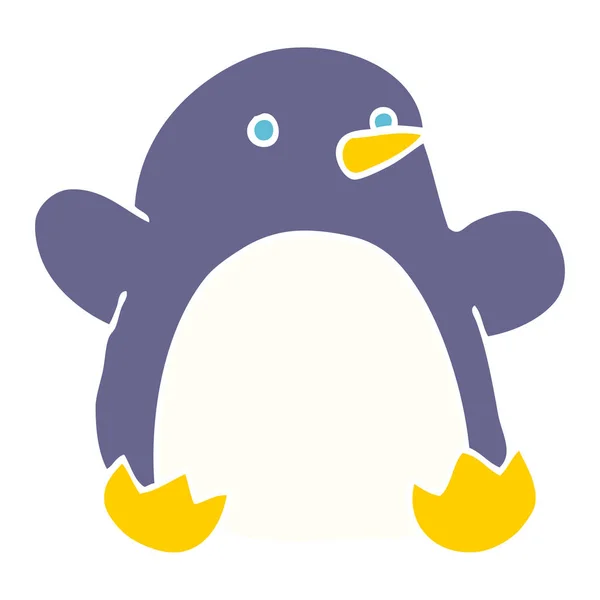 Desenho Animado Doodle Pinguim Natal —  Vetores de Stock