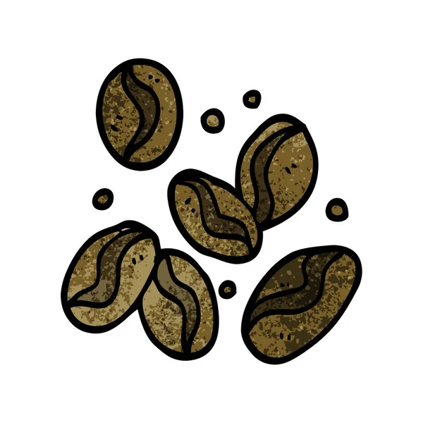 Chicchi Caffè Cartoon Doodle — Vettoriale Stock