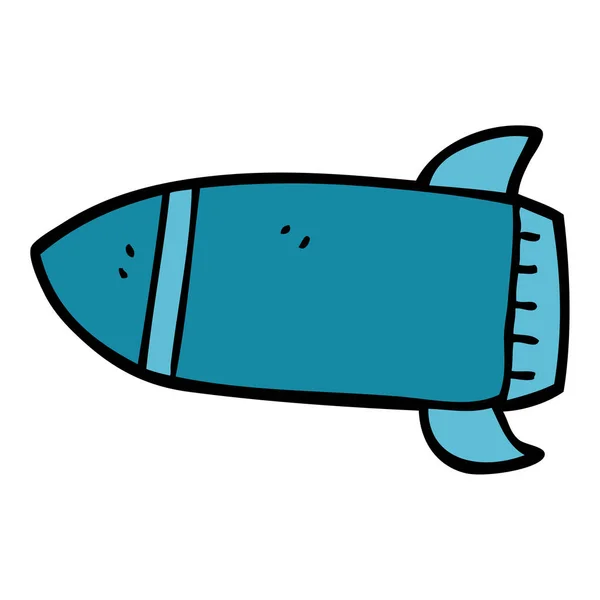 Cartoon Doodle Rocket Ilustração Vetorial — Vetor de Stock