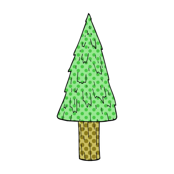 Rajzfilm Doodle Karácsonyfa — Stock Vector