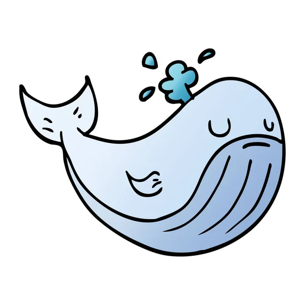 Cartoon Doodle Balena Marina — Vettoriale Stock