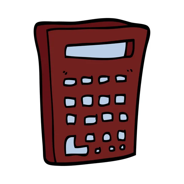 Calculatrice Doodle Dessin Animé Illustration Vectorielle — Image vectorielle