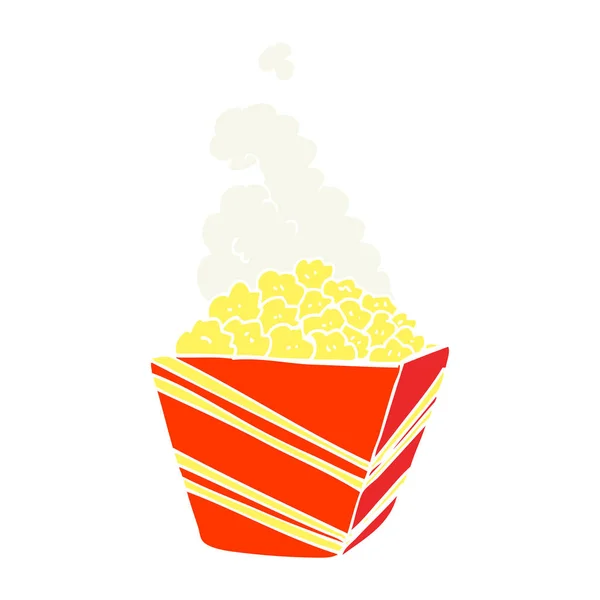 Flat Color Illustration Fresh Popcorn — Stock Vector