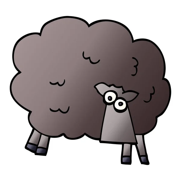 Cartoon Doodle Black Sheep — Stock Vector