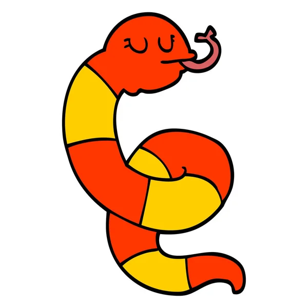 Cartoon Doodle Poisonous Snake — Stock Vector