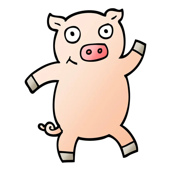 Gradient Vectoriel Illustration Dessin Animé Danse Porc — Image vectorielle