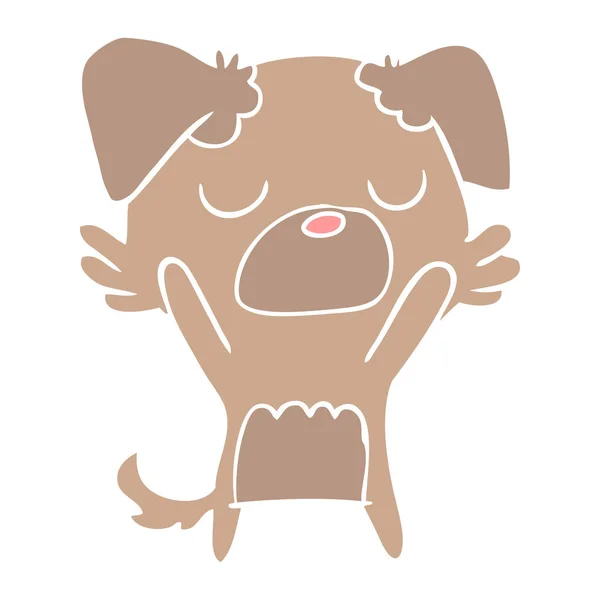 Cor Plana Estilo Desenho Animado Cão — Vetor de Stock