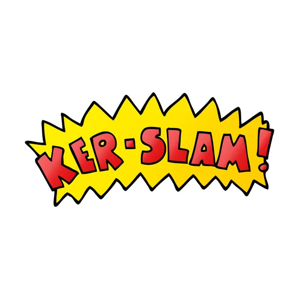 Fumetto Doodle Parola Ker Slam — Vettoriale Stock
