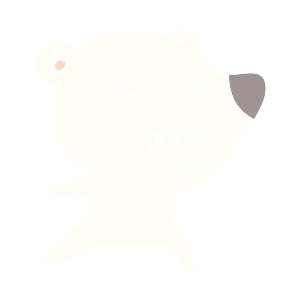 怒っているシロクマ フラット色のスタイルの漫画 — ストックベクタ