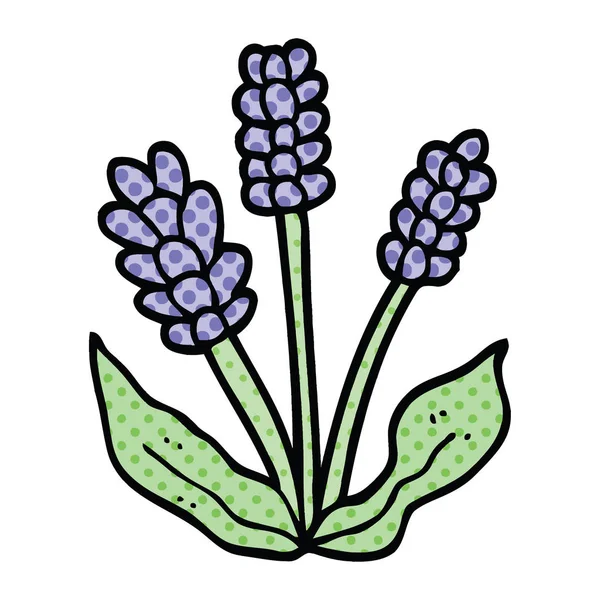 Estilo Cómic Dibujos Animados Lavanda — Vector de stock