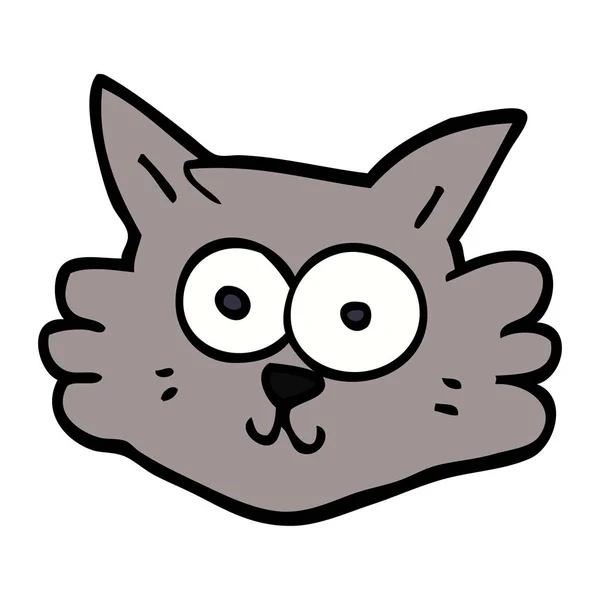 Karikatür Kedi Yüz Doodle — Stok Vektör