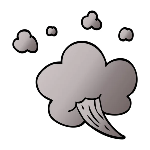 Dessin Animé Doodle Whooshing Nuage — Image vectorielle