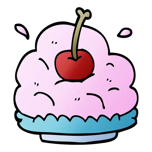 Cartoon Doodle Huge Ice Cream Dessert — Stock Vector