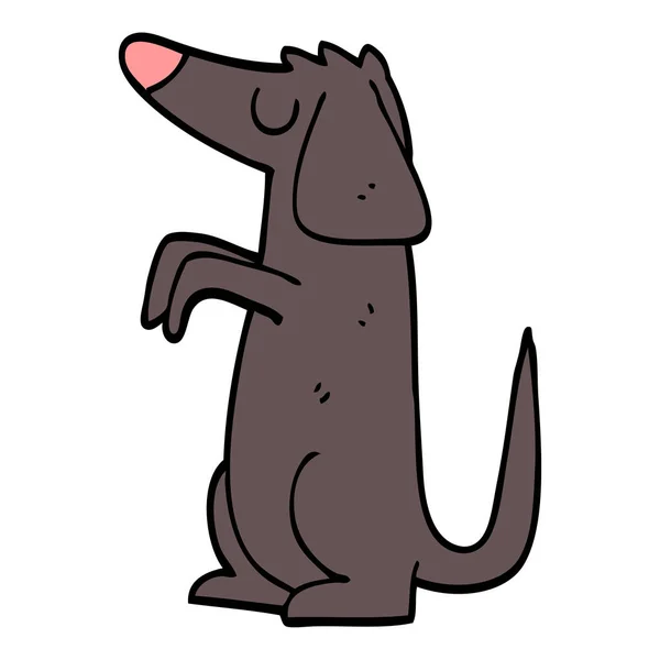 Zeichentrick Doodle Braver Hund — Stockvektor