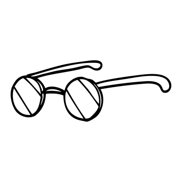 Línea Dibujo Dibujos Animados Gafas Redondas — Archivo Imágenes Vectoriales