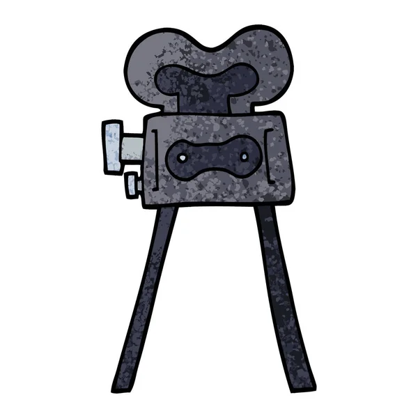 Grunge Getextureerde Illustratie Cartoon Filmcamera — Stockvector