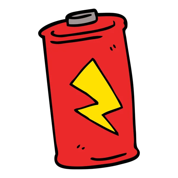 Cartoon Doodle Battery Ilustração Vetorial — Vetor de Stock