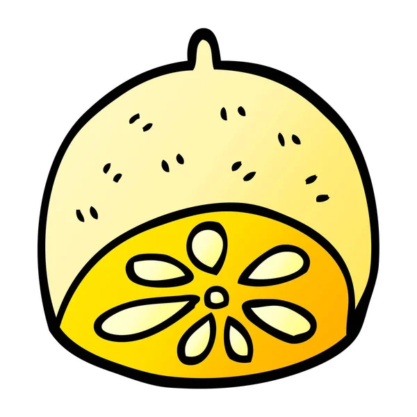 Desenho Animado Doodle Limão Fruta — Vetor de Stock