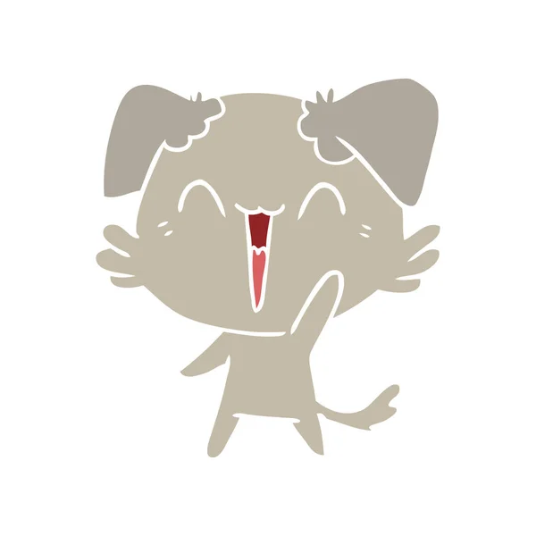 幸せな小さな犬フラット色のスタイルの漫画 — ストックベクタ