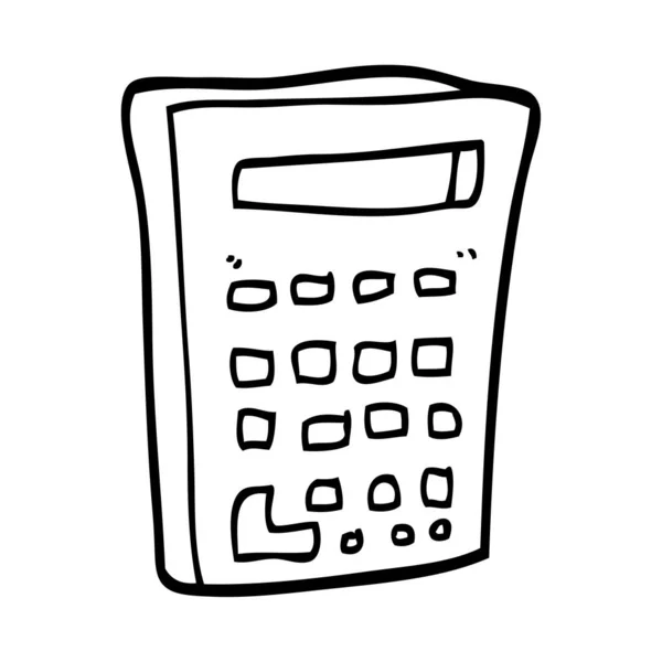 Calculatrice Doodle Dessin Animé Illustration Vectorielle — Image vectorielle