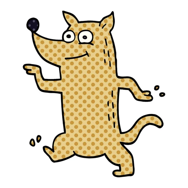 Zeichentrick Doodle Lustiger Hund — Stockvektor