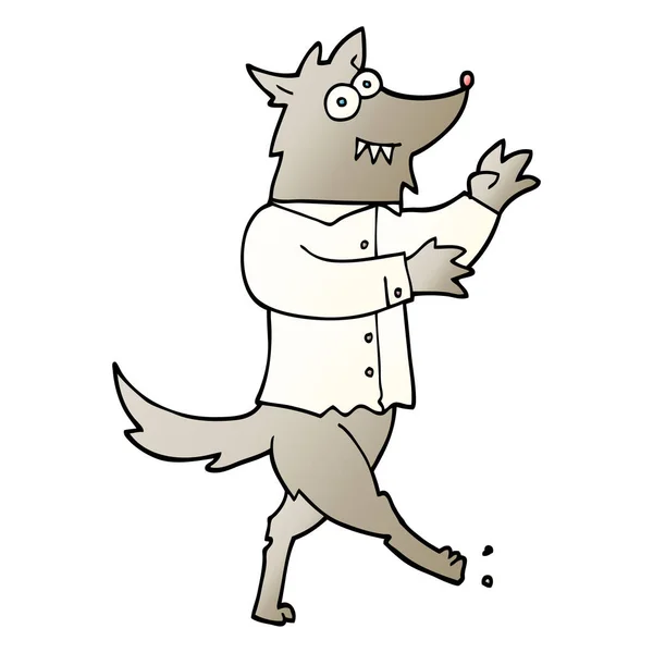 Vector Gradient Illustration Cartoon Werewolf — Stock Vector