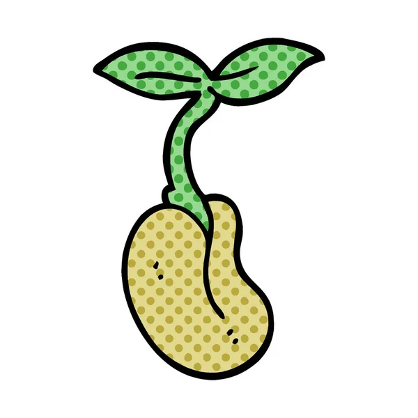 Desenho Animado Doodle Seedling Vetor Ilustração — Vetor de Stock