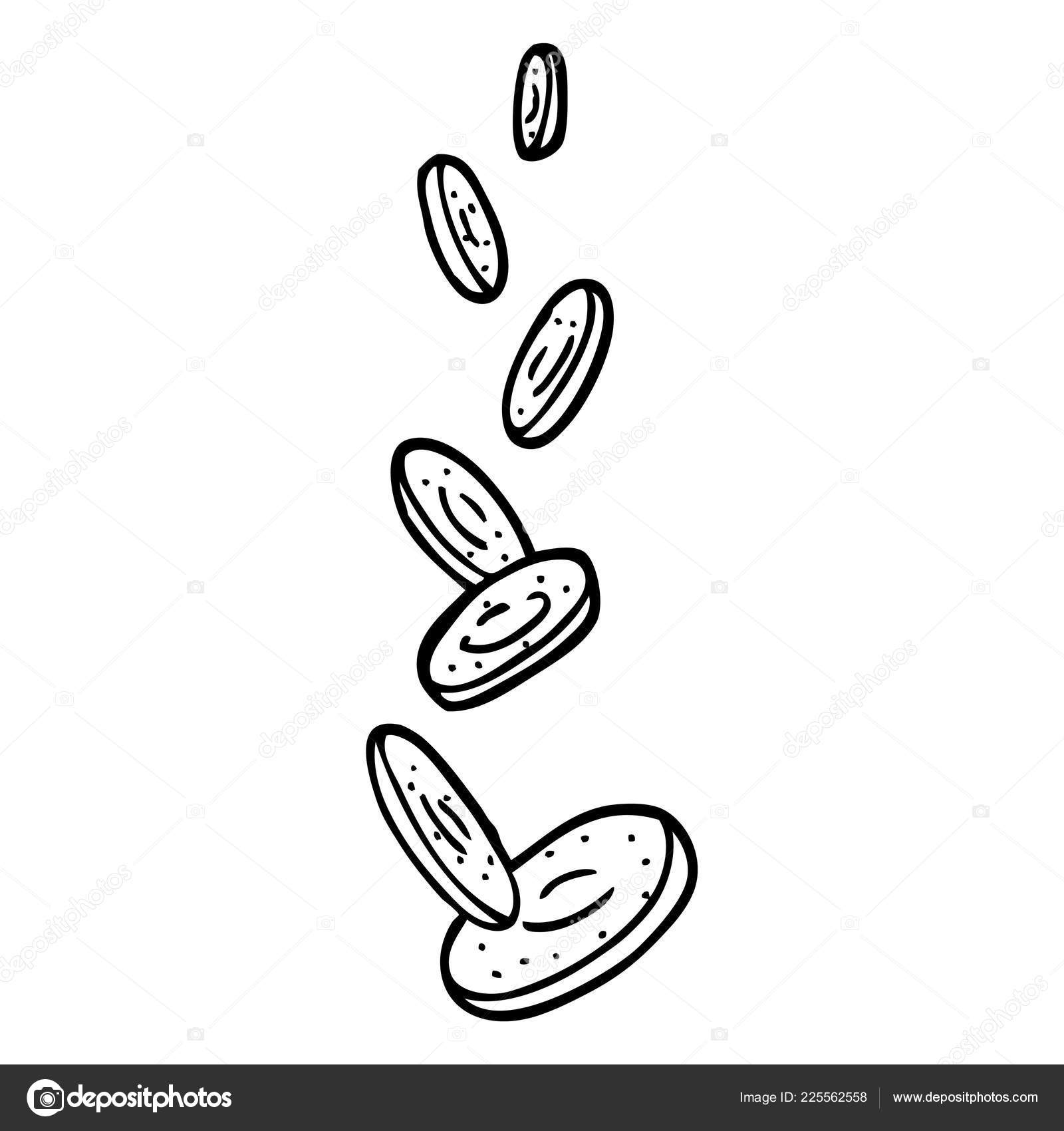 Schwarz Weiße Cartoon Fallende Münzen Stock-Vektorbild von ©lineartestpilot  225562558, image size:1600x1700