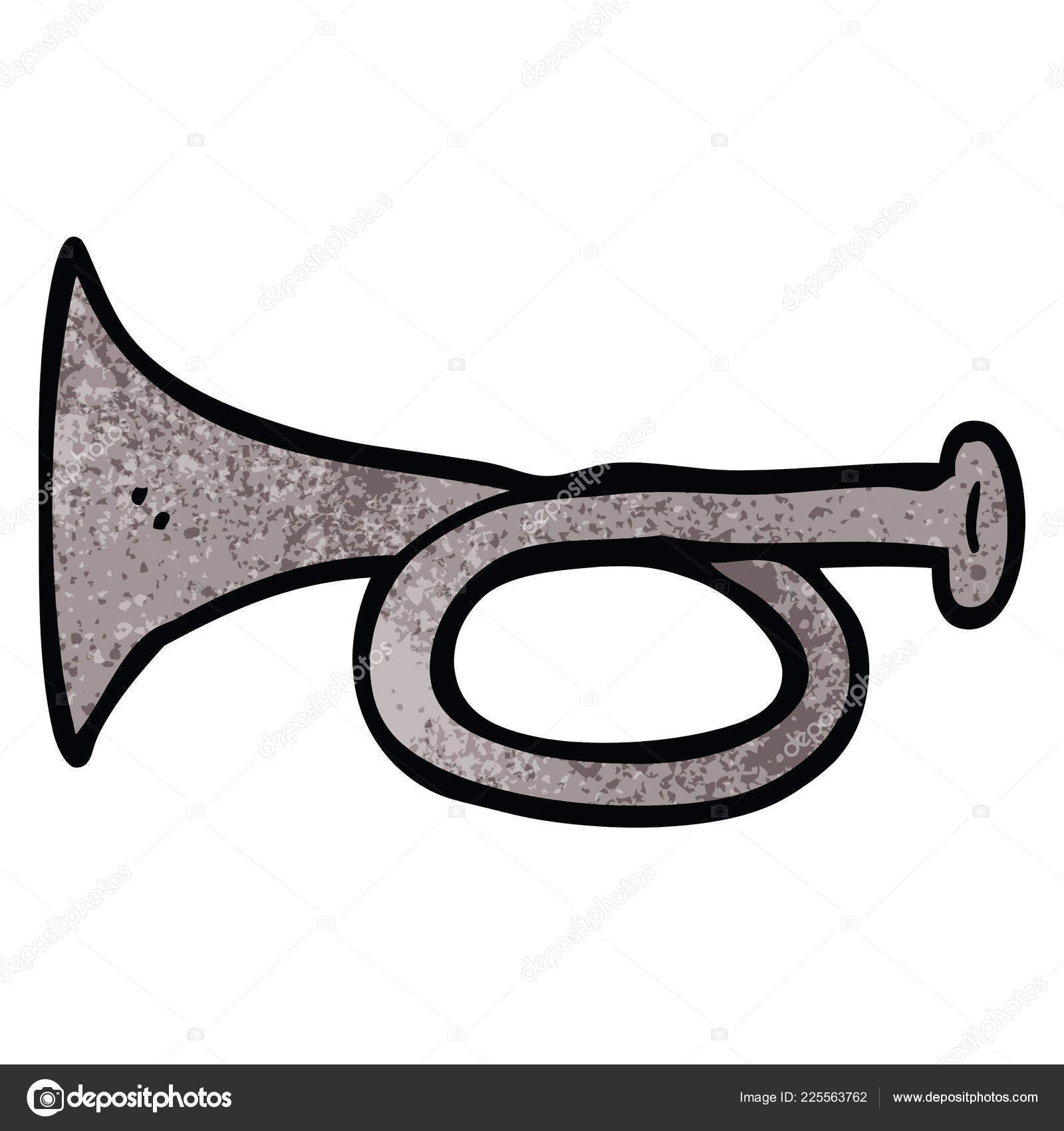 Cartoon Doodle Metal Trumpet Stock Vector by ©lineartestpilot 225563762
