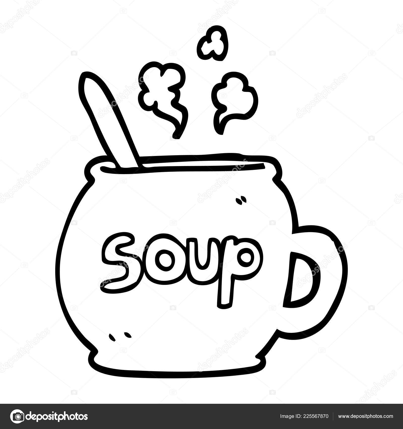 Image vectorielle Tasse Soupe Dessin Animé Noir Blanc par ©lineartestpilot  - 225567870, image size:1600x1700