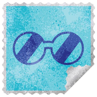 Etiket soyma gözlük grafik vektör çizim Meydanı