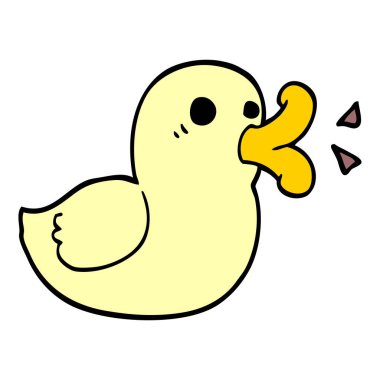 çizgi film doodle mutlu ördek