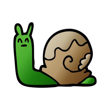 Beyaz arka plan, vektör, illüstrasyon izole karikatür doodle salyangoz düz simgesi