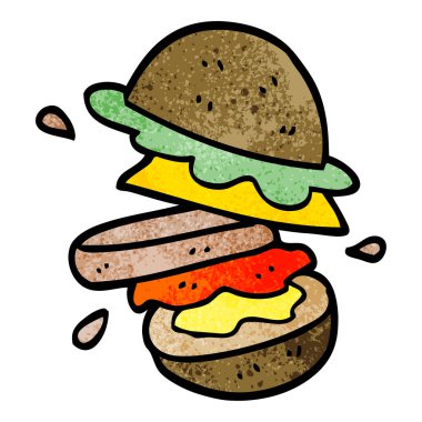 çizgi film doodle bir burger