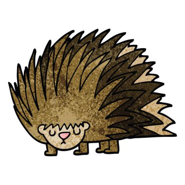 çizgi film doodle dikenli kirpi