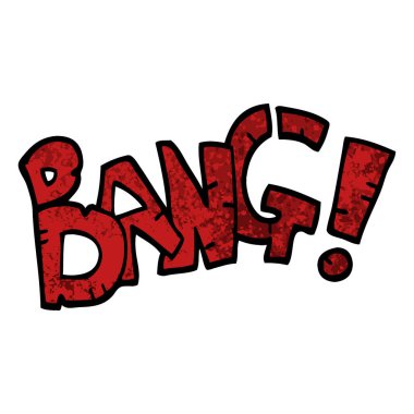 Grunge dokulu illüstrasyon karikatür bang sembolü