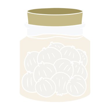 düz renk stili karikatür soğan turşusu