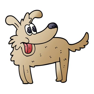 karikatür doodle mutlu köpek