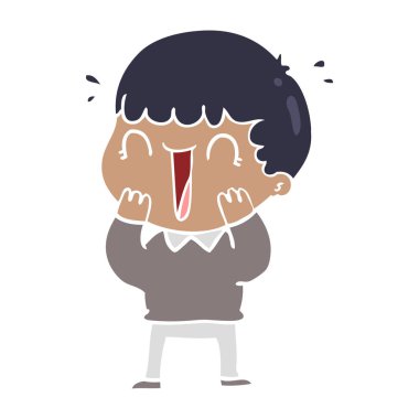 düz renk tarzı çizgi film adam