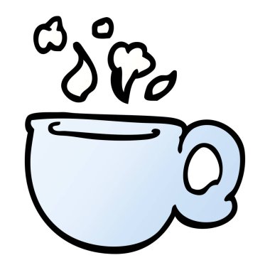 çizgi film doodle dumanı tüten Kupası