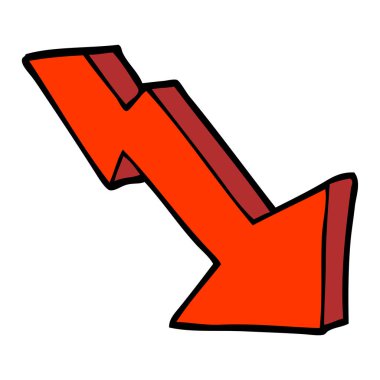 elle çizilmiş doodle tarzı çizgi film iş kaybı ok