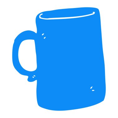 düz renk tarzı çizgi film kupa