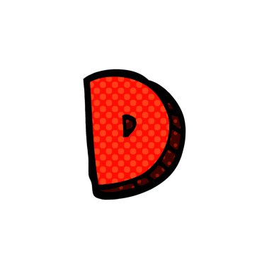 çizgi film doodle harf d