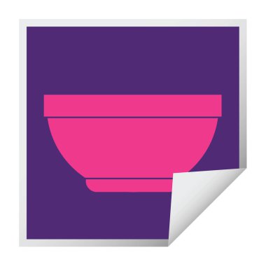 Etiket vektör çizim peeling pirinç kase Meydanı