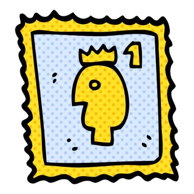 çizgi film doodle damga Kraliyet kafa ile